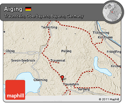 Shaded Relief 3D Map of Aiging