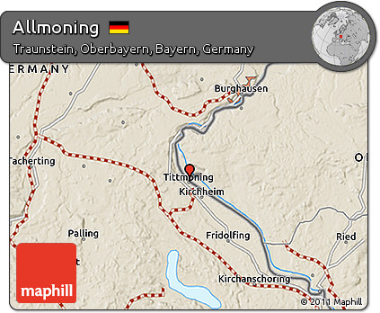 Shaded Relief 3D Map of Allmoning