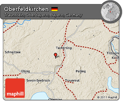 Shaded Relief 3D Map of Oberfeldkirchen