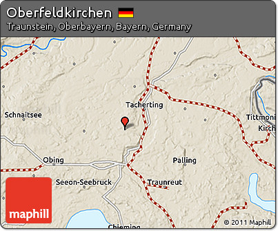 Shaded Relief 3D Map of Oberfeldkirchen