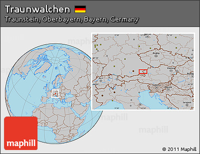 Gray Location Map of Traunwalchen
