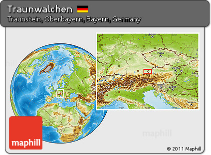 Physical Location Map of Traunwalchen