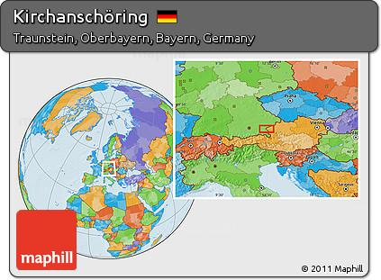 Political Location Map of Kirchanschöring