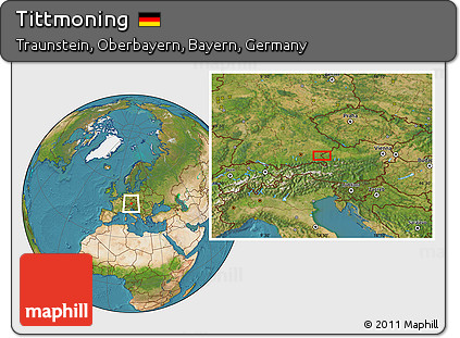 Satellite Location Map of Tittmoning