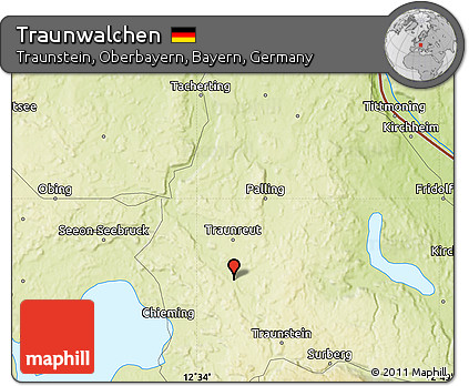 Physical Map of Traunwalchen