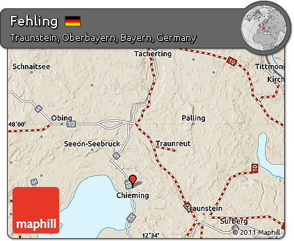 Shaded Relief Map of Fehling