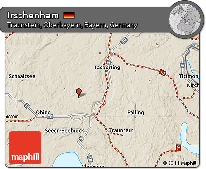 Shaded Relief Map of Irschenham