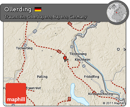 Shaded Relief Map of Ollerding