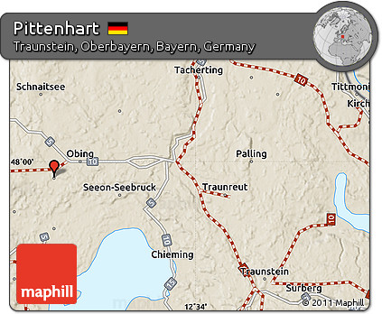 Shaded Relief Map of Pittenhart