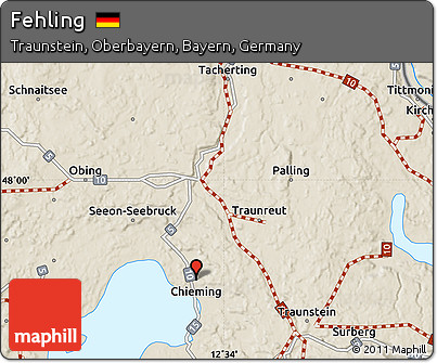 Shaded Relief Map of Fehling