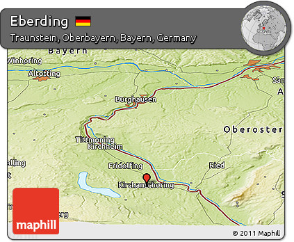 Physical Panoramic Map of Eberding