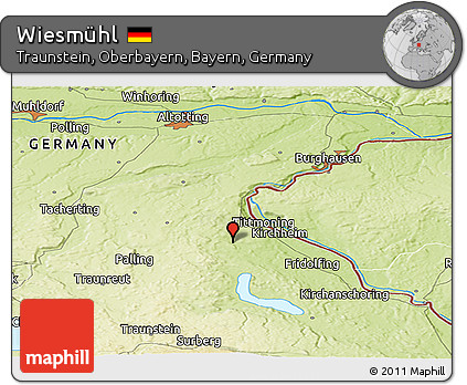 Physical Panoramic Map of Wiesmühl