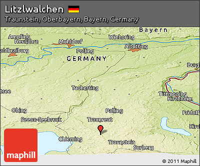 Physical Panoramic Map of Litzlwalchen