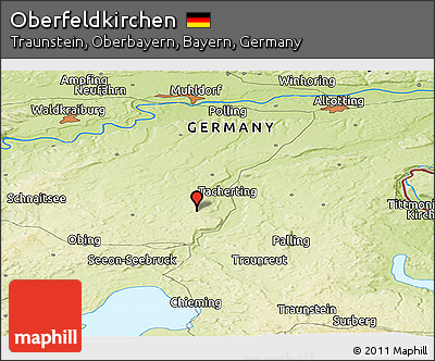 Physical Panoramic Map of Oberfeldkirchen