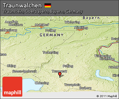 Physical Panoramic Map of Traunwalchen
