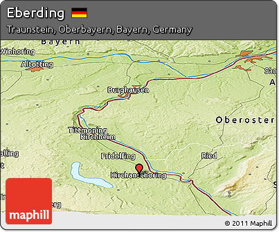 Physical Panoramic Map of Eberding