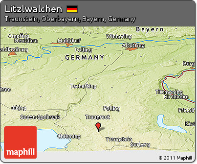 Physical Panoramic Map of Litzlwalchen