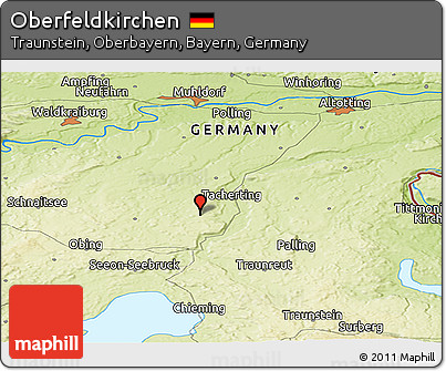 Physical Panoramic Map of Oberfeldkirchen