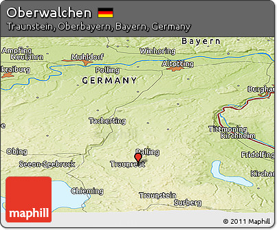 Physical Panoramic Map of Oberwalchen