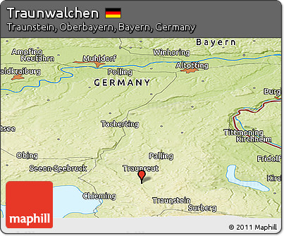 Physical Panoramic Map of Traunwalchen