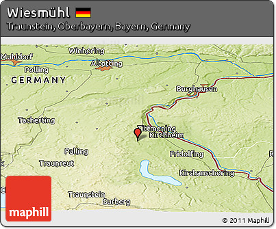 Physical Panoramic Map of Wiesmühl