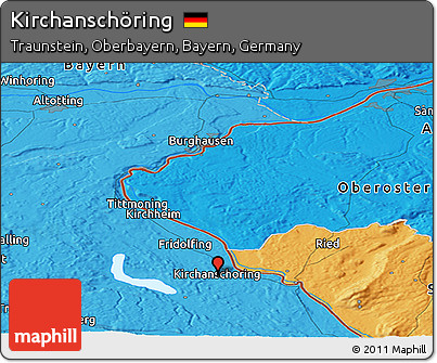 Political Panoramic Map of Kirchanschöring