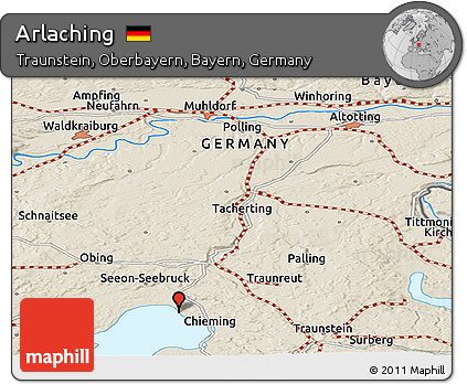 Shaded Relief Panoramic Map of Arlaching