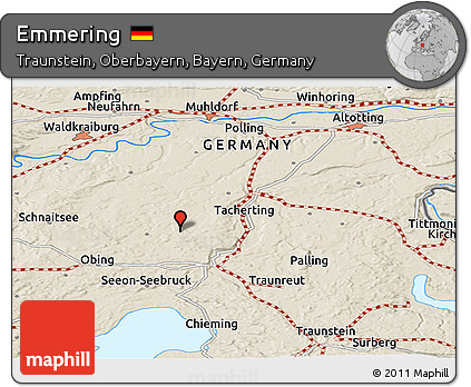 Shaded Relief Panoramic Map of Emmering