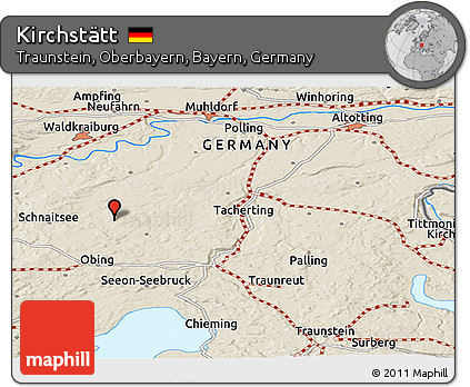 Shaded Relief Panoramic Map of Kirchstätt