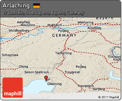 Shaded Relief Panoramic Map of Arlaching
