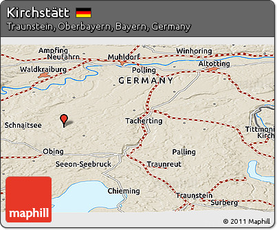 Shaded Relief Panoramic Map of Kirchstätt