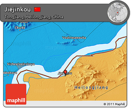 Political 3D Map of Jiejinkou