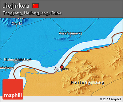 Political 3D Map of Jiejinkou