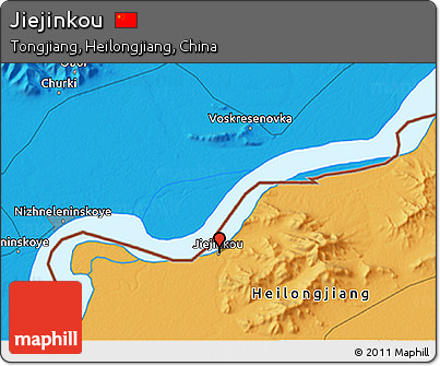 Political 3D Map of Jiejinkou
