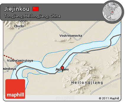 Shaded Relief 3D Map of Jiejinkou