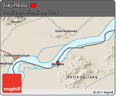 Shaded Relief 3D Map of Jiejinkou