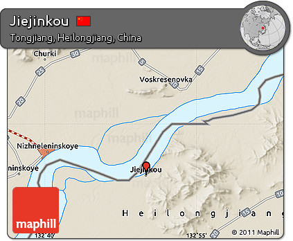 Shaded Relief Map of Jiejinkou