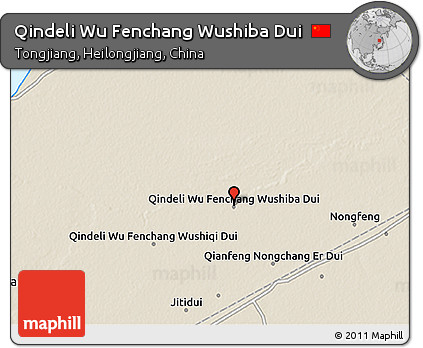 Shaded Relief 3D Map of Qindeli Wu Fenchang Wushiba Dui