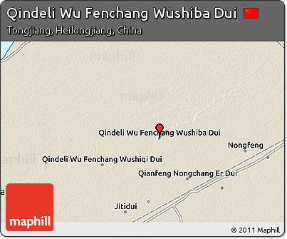 Shaded Relief 3D Map of Qindeli Wu Fenchang Wushiba Dui
