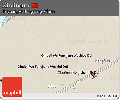 Shaded Relief 3D Map of Xinlincun
