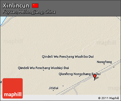 Shaded Relief 3D Map of Xinlincun