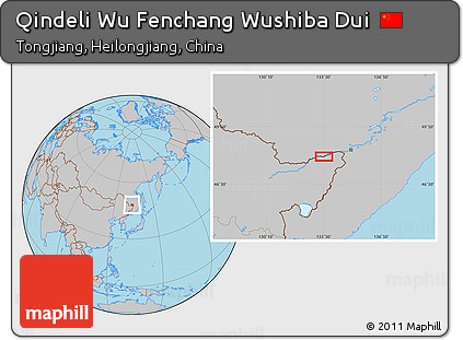 Gray Location Map of Qindeli Wu Fenchang Wushiba Dui