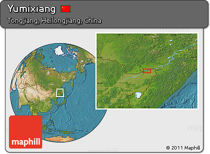 Satellite Location Map of Yumixiang
