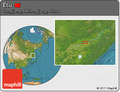 Satellite Location Map of Etu
