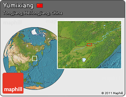 Satellite Location Map of Yumixiang