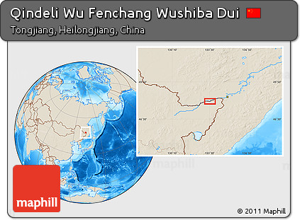 Shaded Relief Location Map of Qindeli Wu Fenchang Wushiba Dui