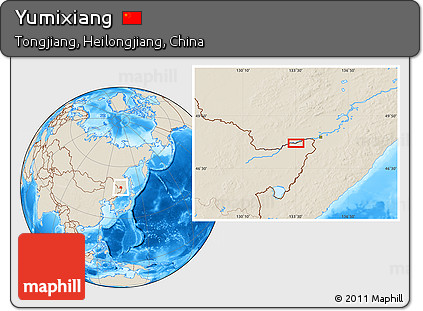 Shaded Relief Location Map of Yumixiang