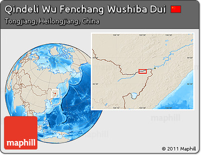 Shaded Relief Location Map of Qindeli Wu Fenchang Wushiba Dui