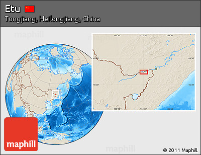 Shaded Relief Location Map of Etu