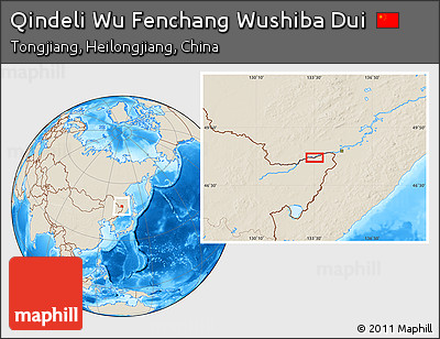 Shaded Relief Location Map of Qindeli Wu Fenchang Wushiba Dui